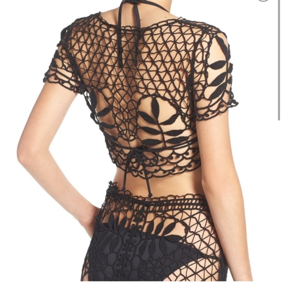 Rare For Love and Lemons St. Tropez Lace Mesh Crop Top XS EUC - Picture 6 of 8